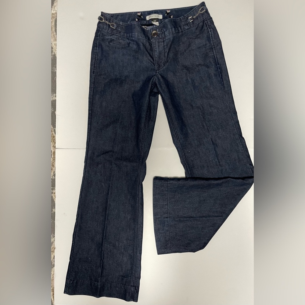 White House Black Market Dark Denim Flare Leg Jeans Womens 8